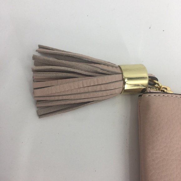G.I.L.I. Pebble Leather Tassel Ballet Pink Pouch Clutch Bag Monogram Initial C - Picture 4 of 11